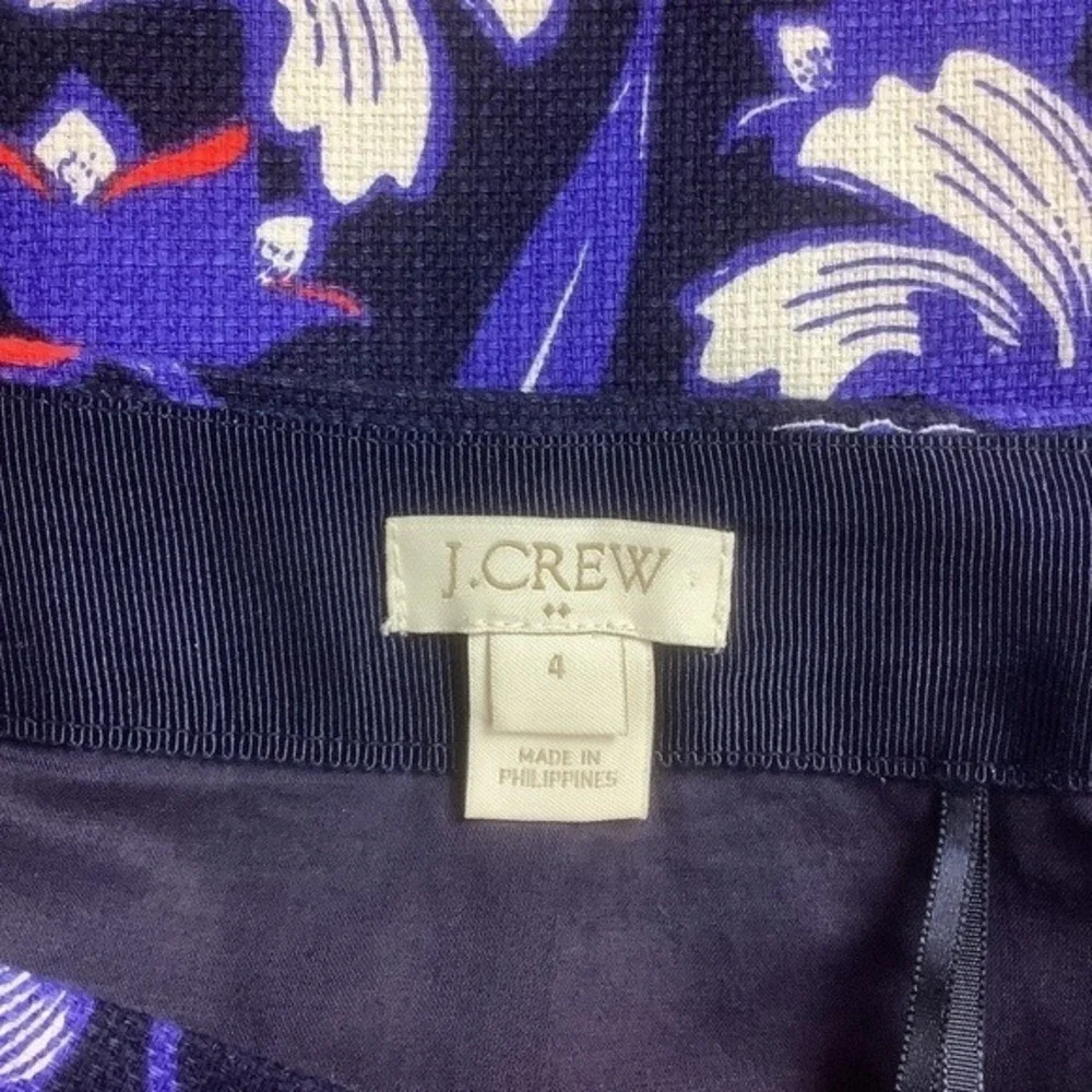 J.Crew Basketweave Floral‎ Skirt Style A0111 Size 4